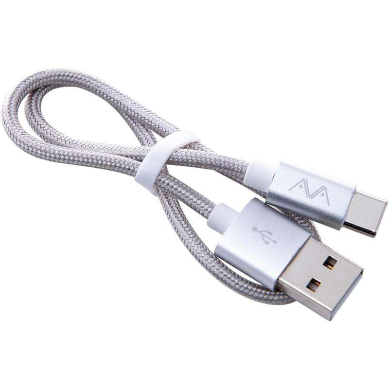 Кабель USB 2.0 - Type-С, AVA, 0.3м, Silver (AV-C1008) - фото #0, Technodom.kz
