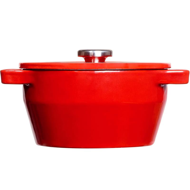 Кастрюля с крышкой чугун 24см красная Pyrex SC5AC24 - фото #2, Technodom.kz
