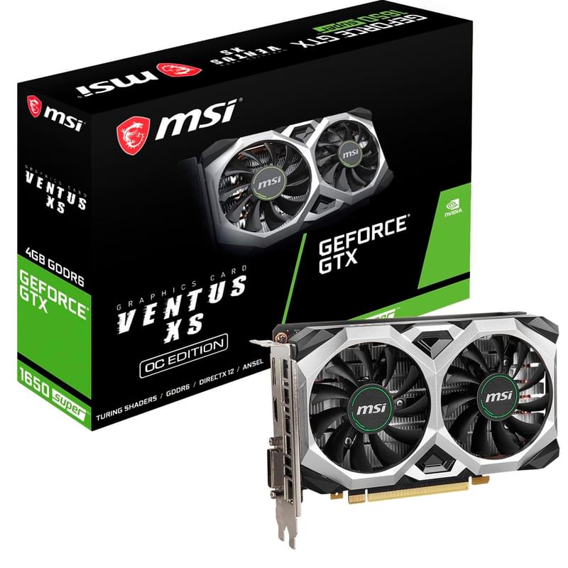 Видеокарта MSI GeForce GTX 1650 SUPER VENTUS XS OC 4GB 128bit/G6  (HDMI+DP+DVI)(GTX 1650 SUPER VENTU - фото #4, Technodom.kz