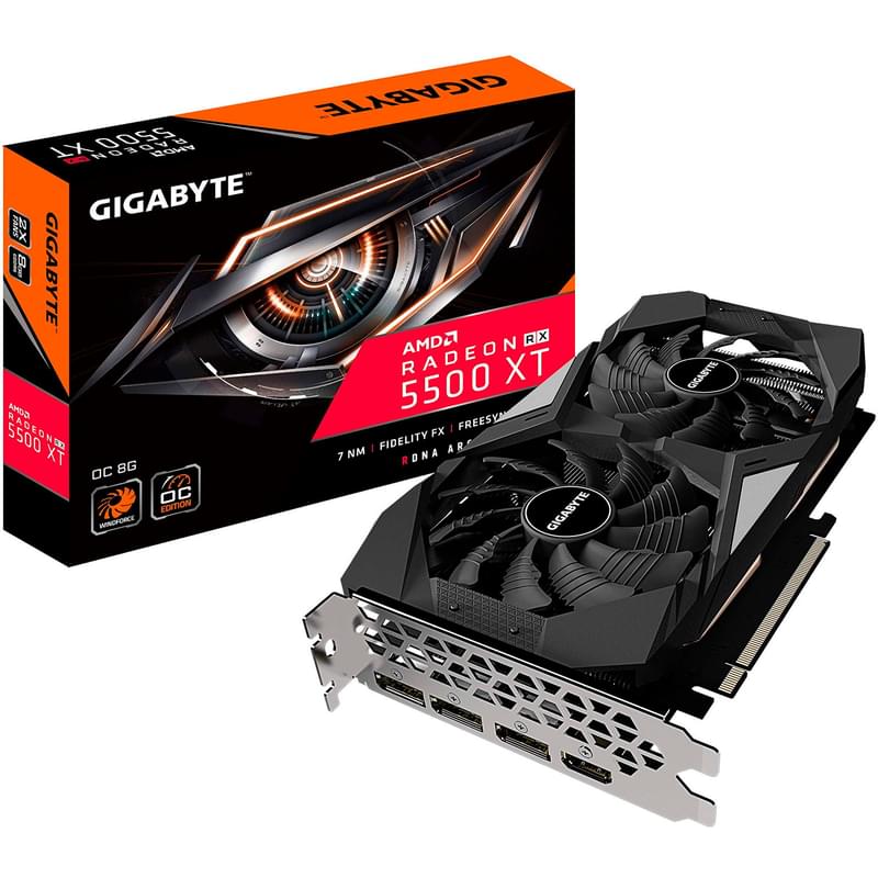 Видеокарта Gigabyte Radeon RX 5500 XT OC 8GB 128bit/G6 (HDMI+3DP)(GV-R55XTOC-8GD) - фото #5, Technodom.kz