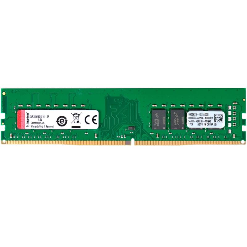 Оперативная память DDR4 DIMM 16GB/2666MHz PC-21300 Kingston (KVR26N19D8/16) - фото #0, Technodom.kz