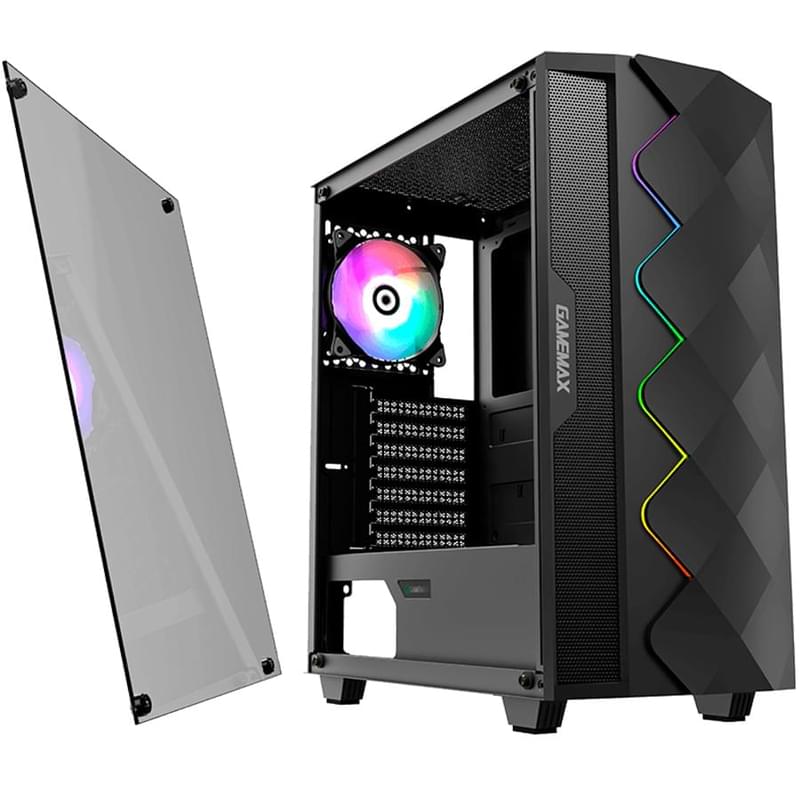 ПК корпус GameMax Black Diamond MidiTower, window, Black ATX (Black Diamond) - фото #2, Technodom.kz ПК корпус GameMax Black Diamond MidiTower, window, Black ATX (Black Diamond) - фото #2, Technodom.kz