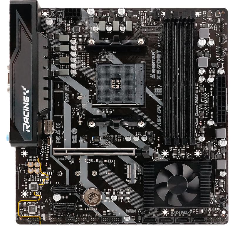 Материнская плата Biostar X570GT AM4 4DDR4 PCI-E 1x16 2x1 (HDMI+VGA) mATX - фото #0, Technodom.kz