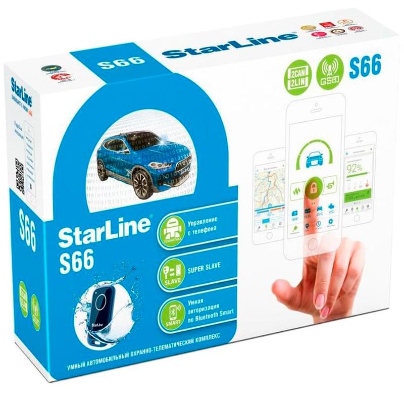 Автомобильная сигнализация Starline S66 BT GSM - фото #0, Technodom.kz