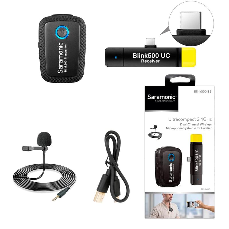Радиосистема Saramonic Blink500 B5(TX+RXUC) для смартфонов (2,4Ghz Receiv+transmitter, Type-C) - фото #9, Technodom.kz