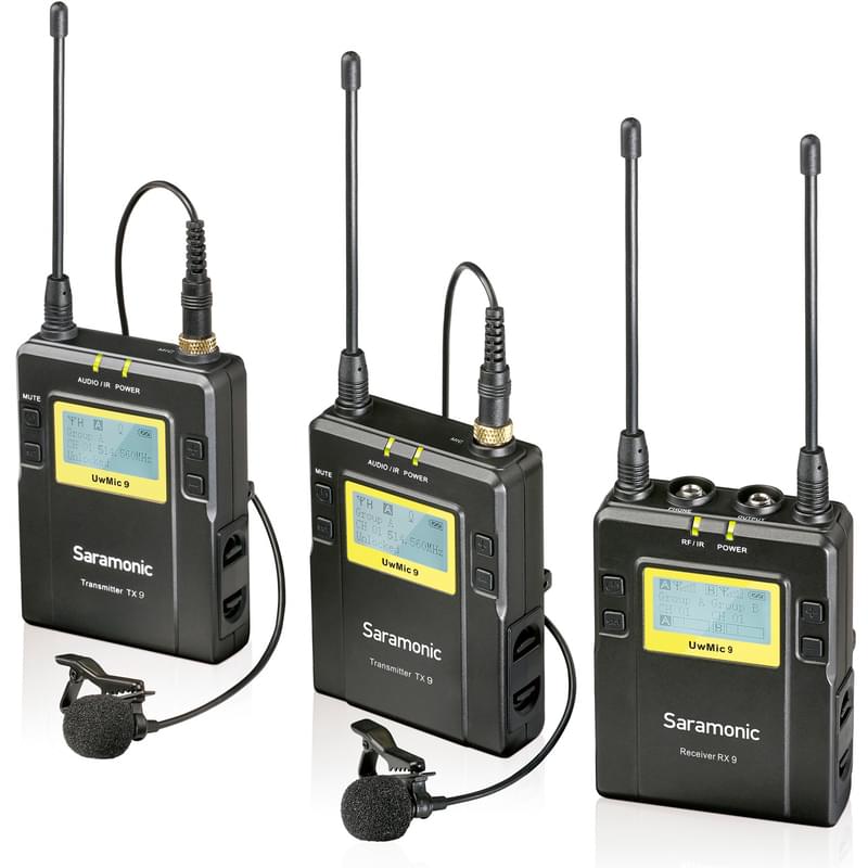 Радиосистема петличная Saramonic UwMic9 TX9+TX9+RX9 (Receiv+2transmitter) - фото #0, Technodom.kz