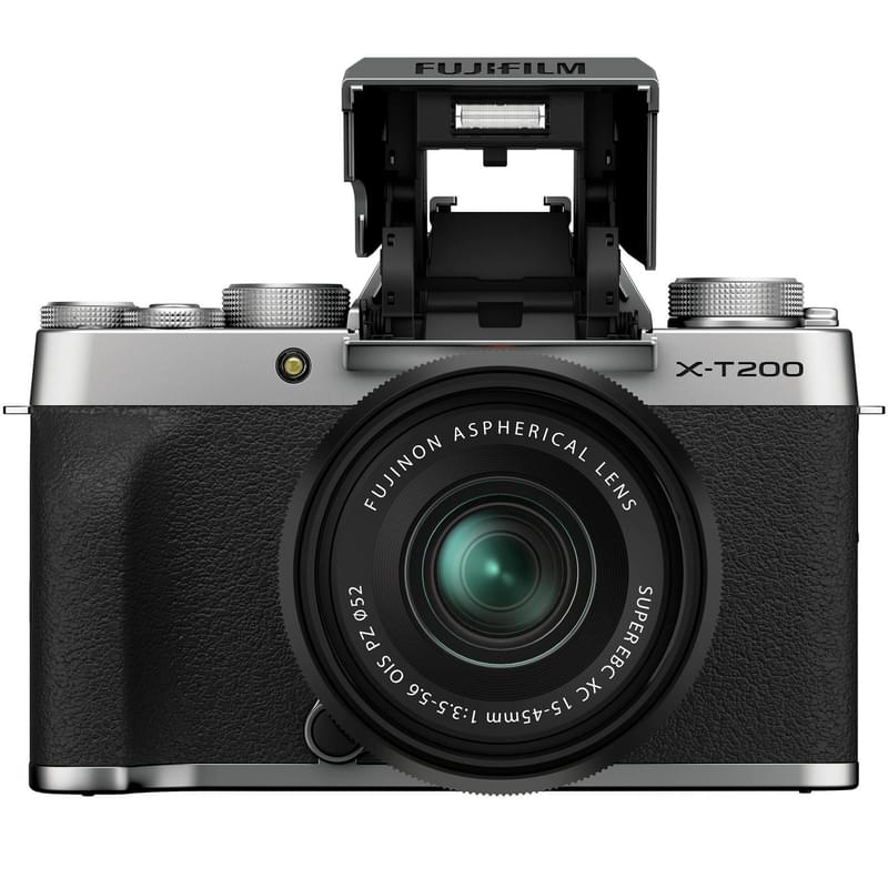 Беззеркальный фотоаппарат FUJIFILM X-T200 kit 15-45 mm Silver - фото #2, Technodom.kz