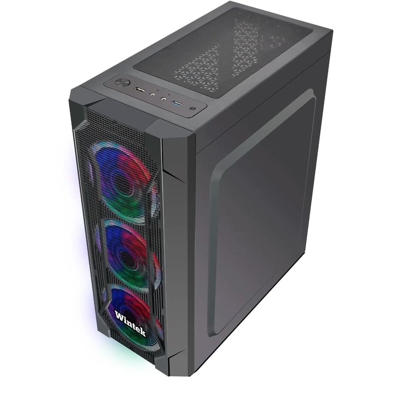 ПК корпус Wintek Rainbow K106 MidTower, window, Black ATX (K106) - фото #2, Technodom.kz