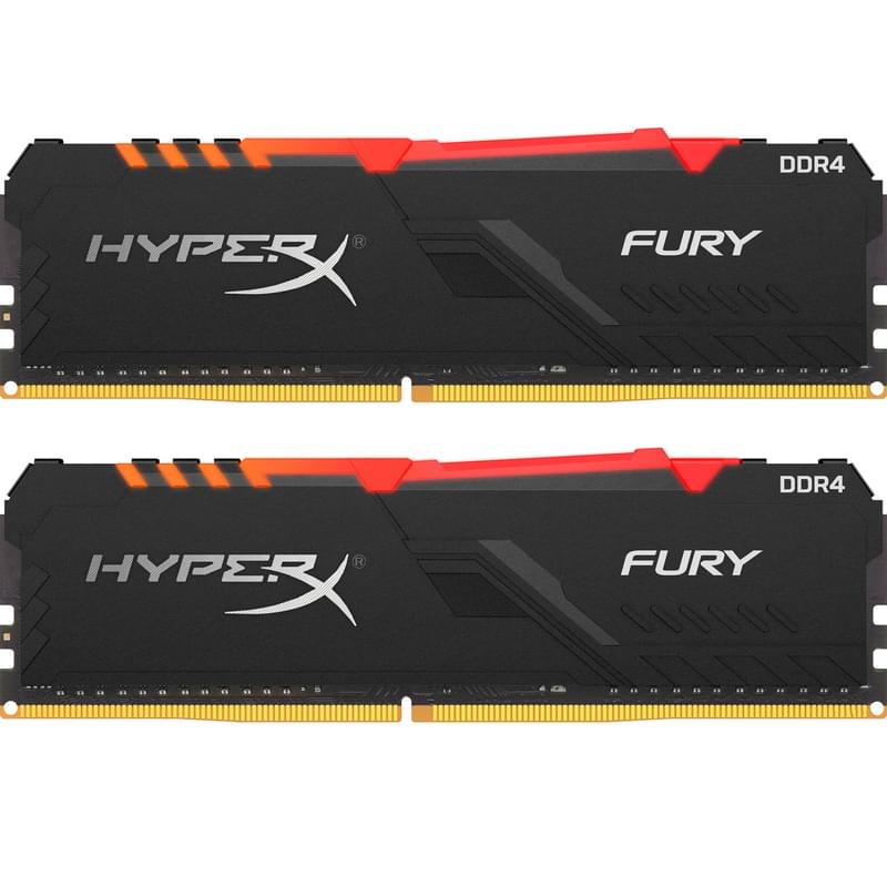 Оперативная память DDR4 DIMM 32GB(16GBx2)/3200MHz Kingston HyperX Fury RGB (HX432C16FB3AK2/32) - фото #0, Technodom.kz