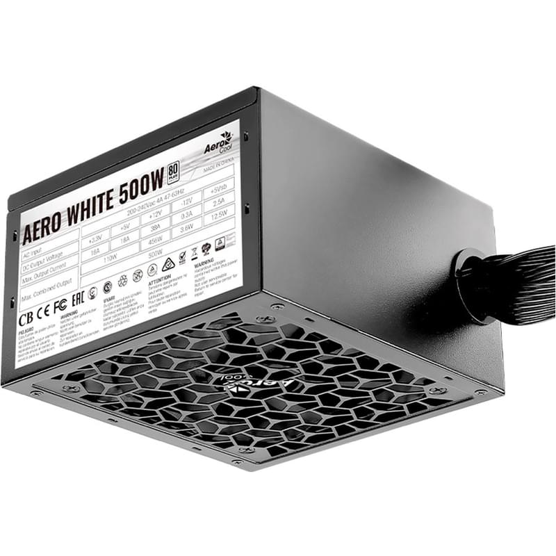 Aerocool AERO WHITE 500W ATX 20 Қуат блогы 500W+4pin, 4+4pin (ACPW-AR50AEC.11) - фото #2, Technodom.kz