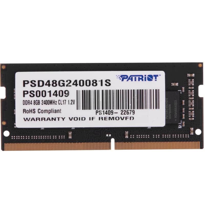 Оперативная память DDR4 SODIMM 8GB/2400MHz PC-19200 PATRIOT (PSD48G240081S) - фото #0, Technodom.kz