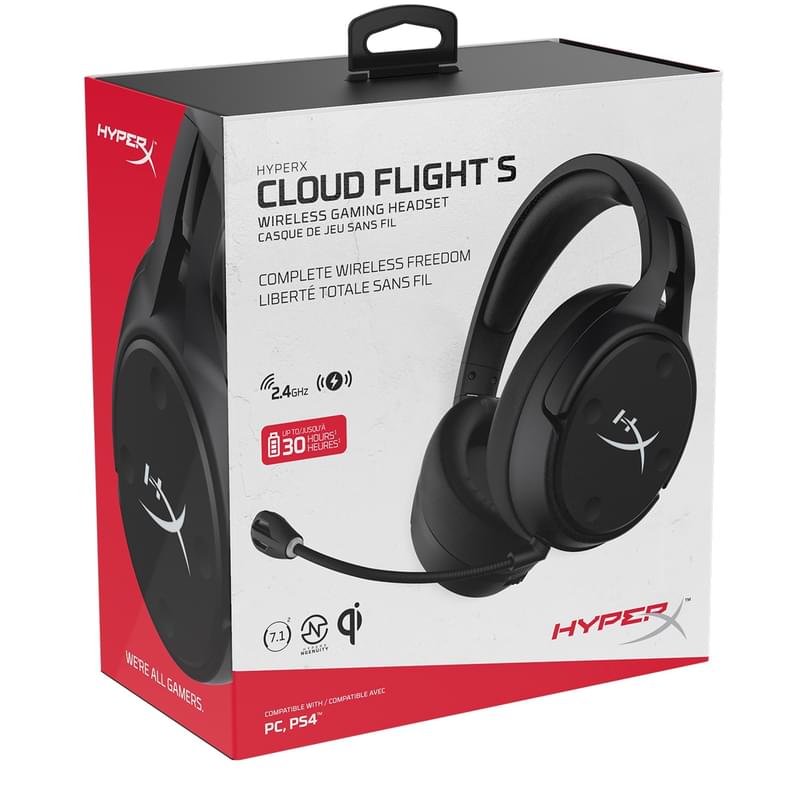 Игровая гарнитура беспроводная HyperX Cloud Flight S (HX-HSCFS-SG/WW) - фото #6, Technodom.kz