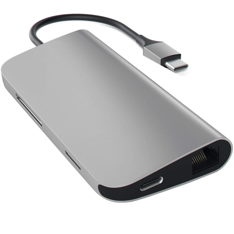 Мультипортовая док-станция Satechi, 8-в-1, Type-C, 4K HDMI, 3*USB, Ethernet RJ-45, Серый (ST-TCMAM) - фото #1, Technodom.kz