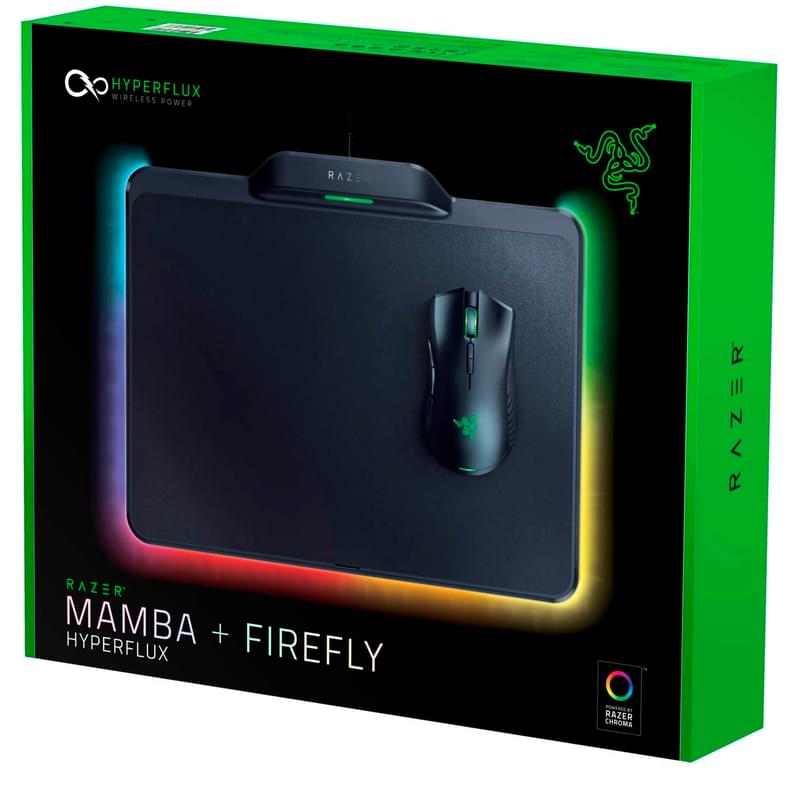 Комплект мышка игровая беспроводная USB Razer Mamba + Firefly Hyperflux Bundle Chroma - фото #10, Technodom.kz