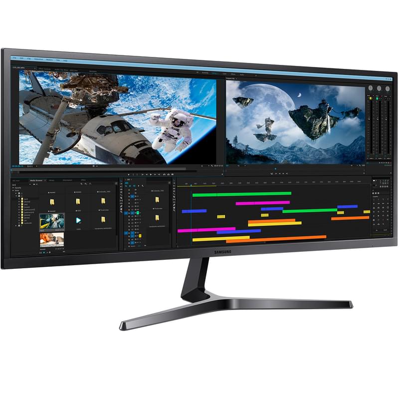 Монитор Игровой 34" Samsung LS34J550WQIXCI 3440x1440 16:9 VA 75ГЦ (2HDMI+DP) Black - фото #4, Technodom.kz