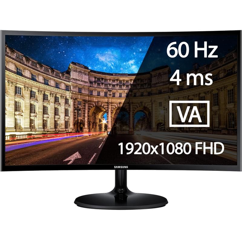 Монитор 23.5" Samsung LC24F390FHIXCI 1920x1080 16:9 VA 60ГЦ (HDMI+VGA) Black - фото #0, Technodom.kz
