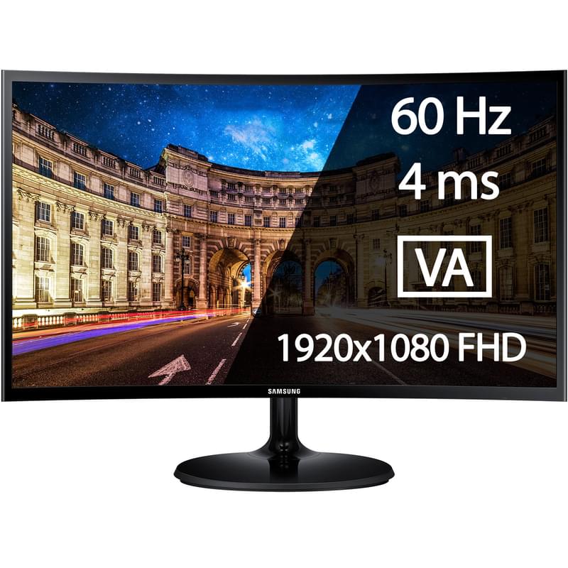 Монитор 27" Samsung LC27F390FHIXCI 1920x1080 16:9 VA 60ГЦ (HDMI+VGA) Black - фото #0, Technodom.kz