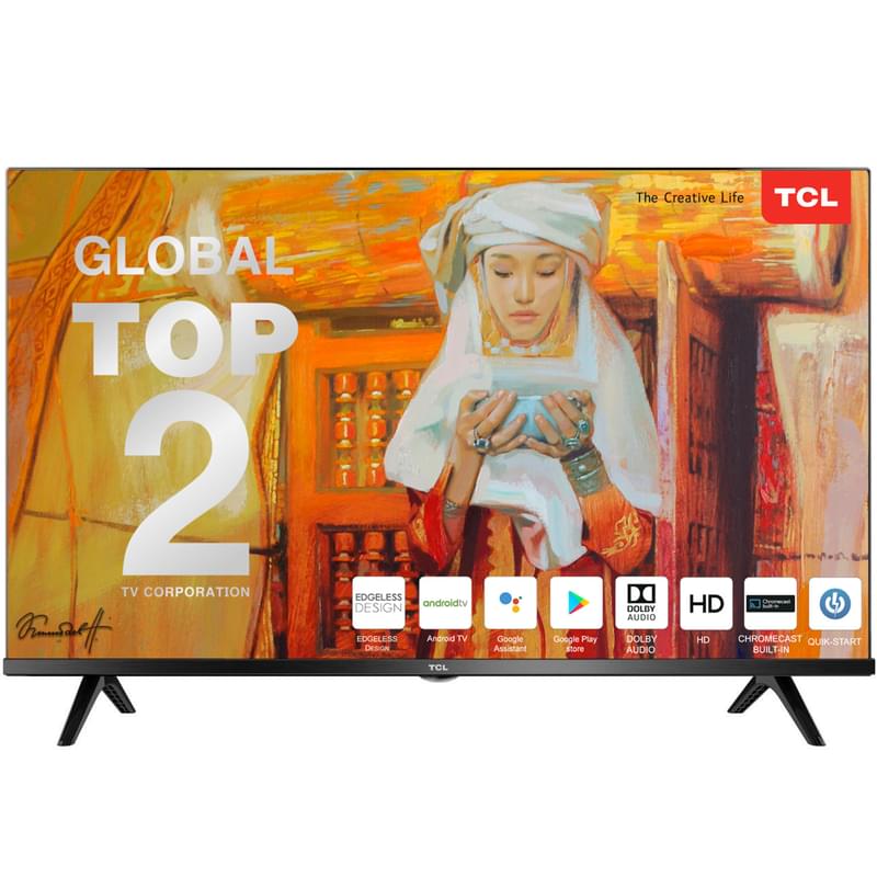 TCL 32" 32S60A LED HD теледидары Android Black - фото #0, Technodom.kz