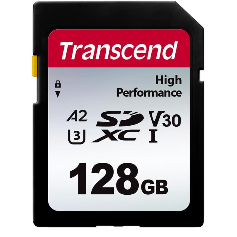 Карта памяти SD 128GB Transcend, TLC, UHS-I, U3, A2, до 100MB/s (TS128GSDC330S) - фото #0, Technodom.kz