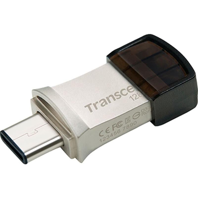 USB Флешка Type-C 128GB Transcend JetFlash 890 Type-A 3.1 Gen 1 (3.0) OTG Silver (TS128GJF890S) - фото #1, Technodom.kz