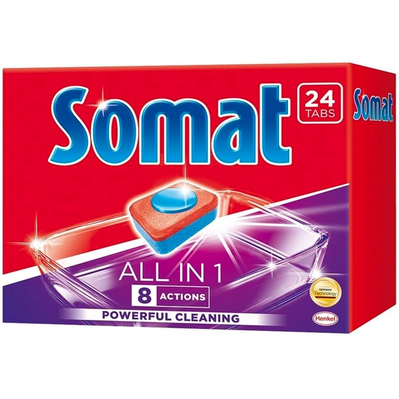 Таблетки для посудомоечных машин SOMAT все-в-1 (24шт) - фото #0, Technodom.kz