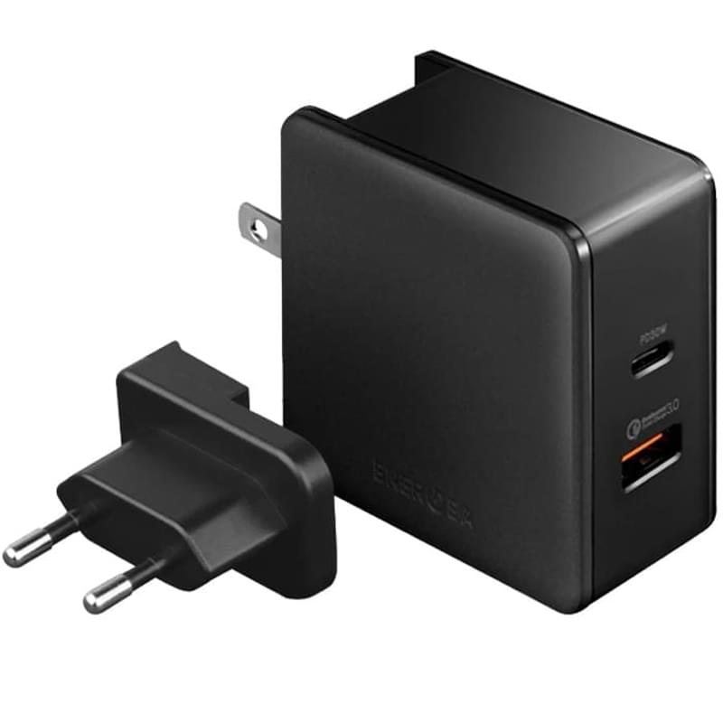 Адаптер для путешествий, 1*USB Type-C, 1*USB QC3, PD (30W) EU/US, Energеa, Черный (CHR-TL-PD30QEU) - фото #0, Technodom.kz