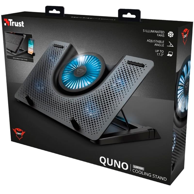 Охлаждающая подставка для ноутбука Trust GXT 1125 Quno до 17.3", Чёрный - фото #5, Technodom.kz