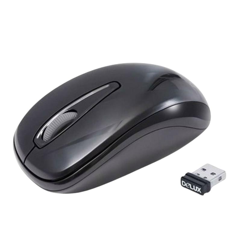 Мышка беспроводная USB Delux DLM-107OGB Black - фото #0, Technodom.kz