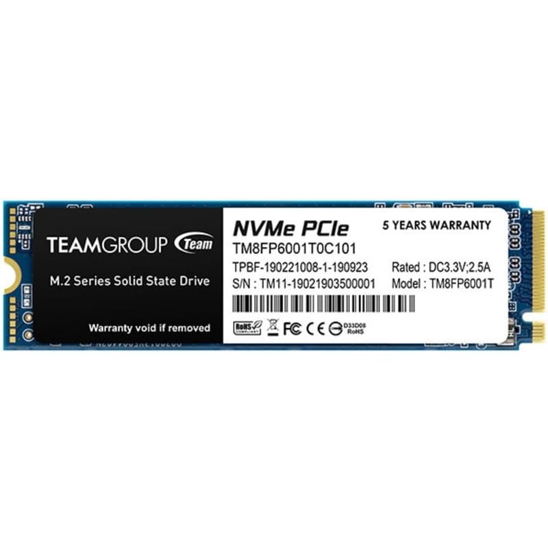Внутренний SSD M.2 1TB Team Group MP33 PCIe 3.0 x4 NVMe 3D TLC (TM8FP6001T0C101) - фото #0, Technodom.kz