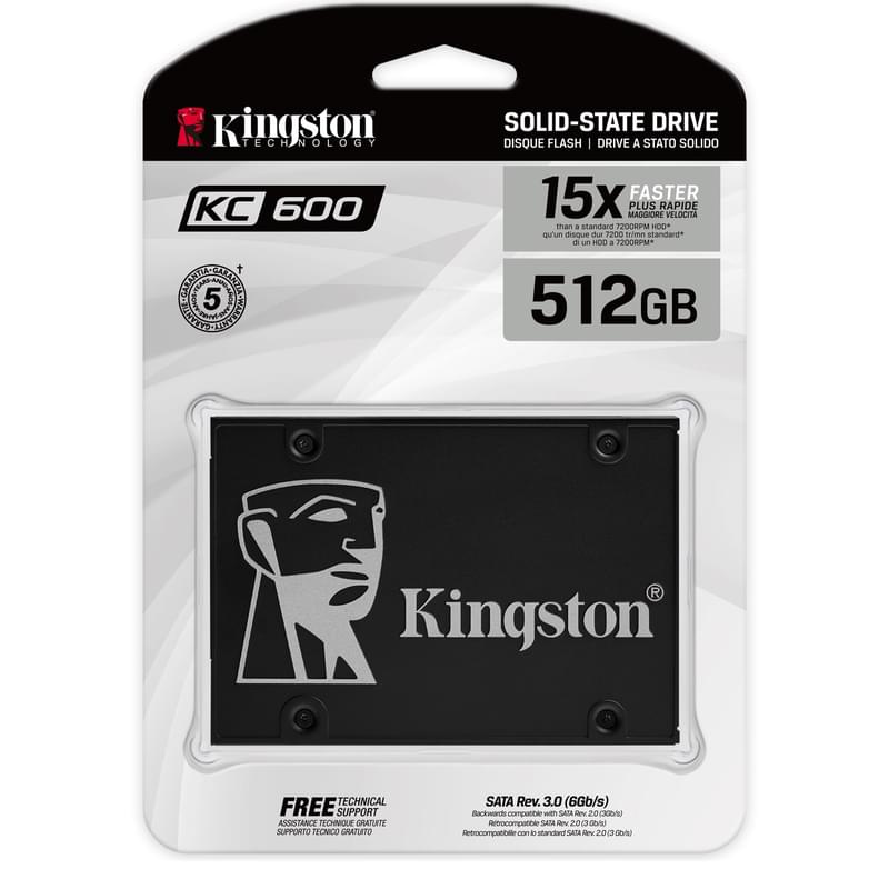 Внутренний SSD 2.5" 7мм 512GB Kingston KC600 SATA-III 3D TLC (SKC600/512G) - фото #2, Technodom.kz