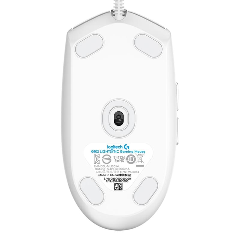 Мышка игровая проводная USB Logitech G102 LIGHTSYNC, White - фото #4, Technodom.kz