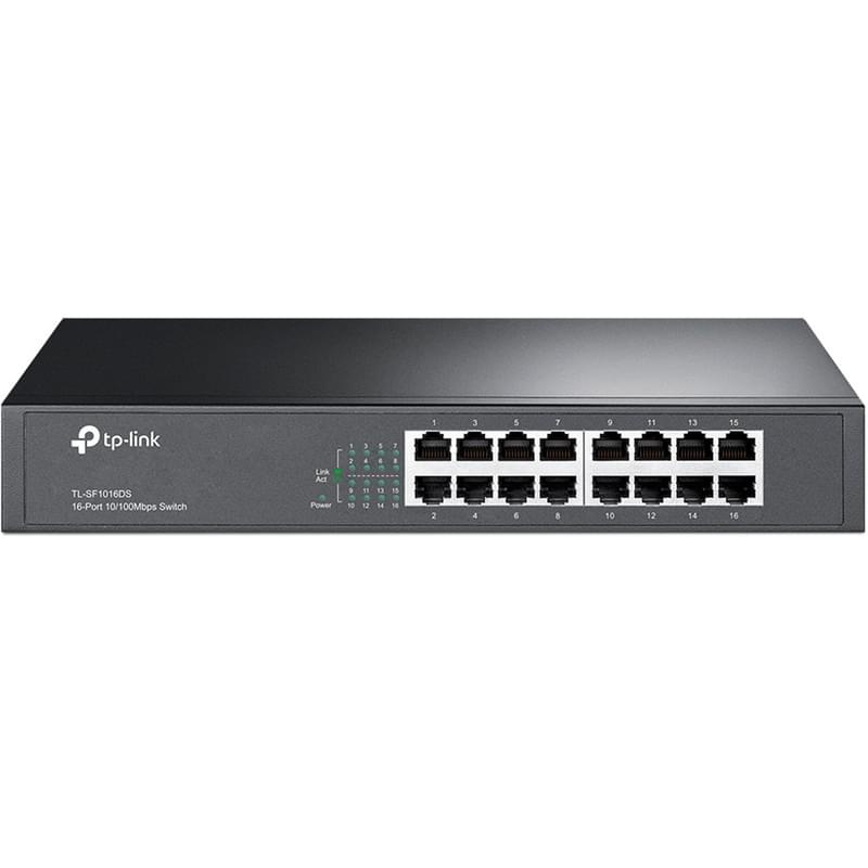 Настольный/Стоечный коммутатор, TP-Link TL-SF1016DS, 16 портов 10/100 Mbps (TL-SF1016DS) - фото #0, Technodom.kz