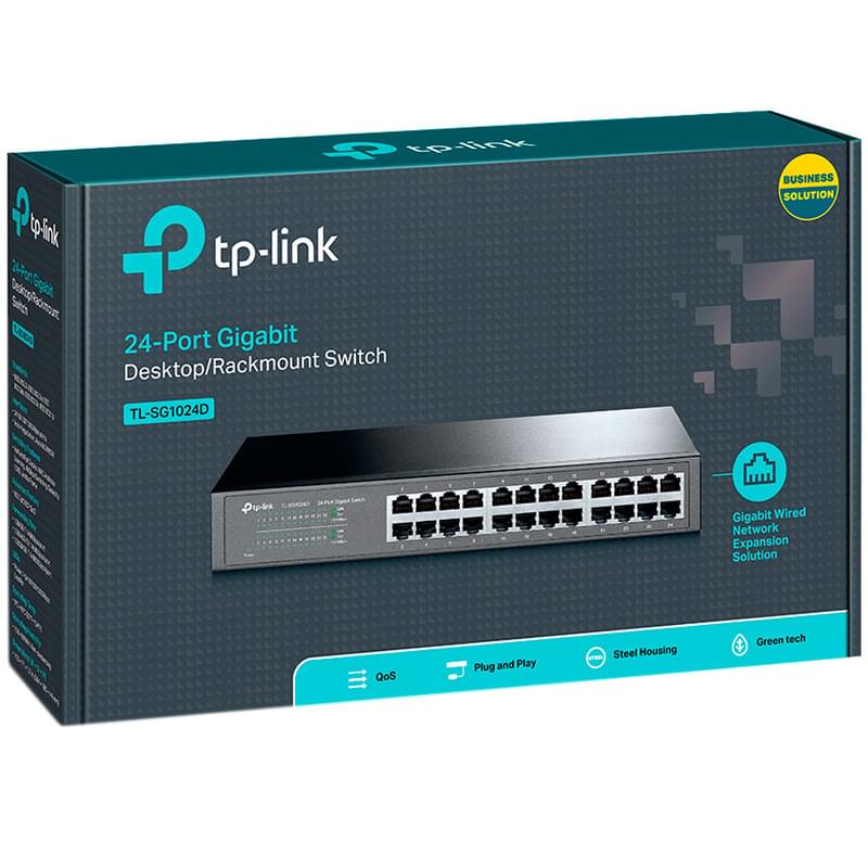 Настольный/Стоечный коммутатор, TP-Link TL-SG1024D, 24 порта 10/100/1000 Mbps (TL-SG1024D) - фото #3, Technodom.kz