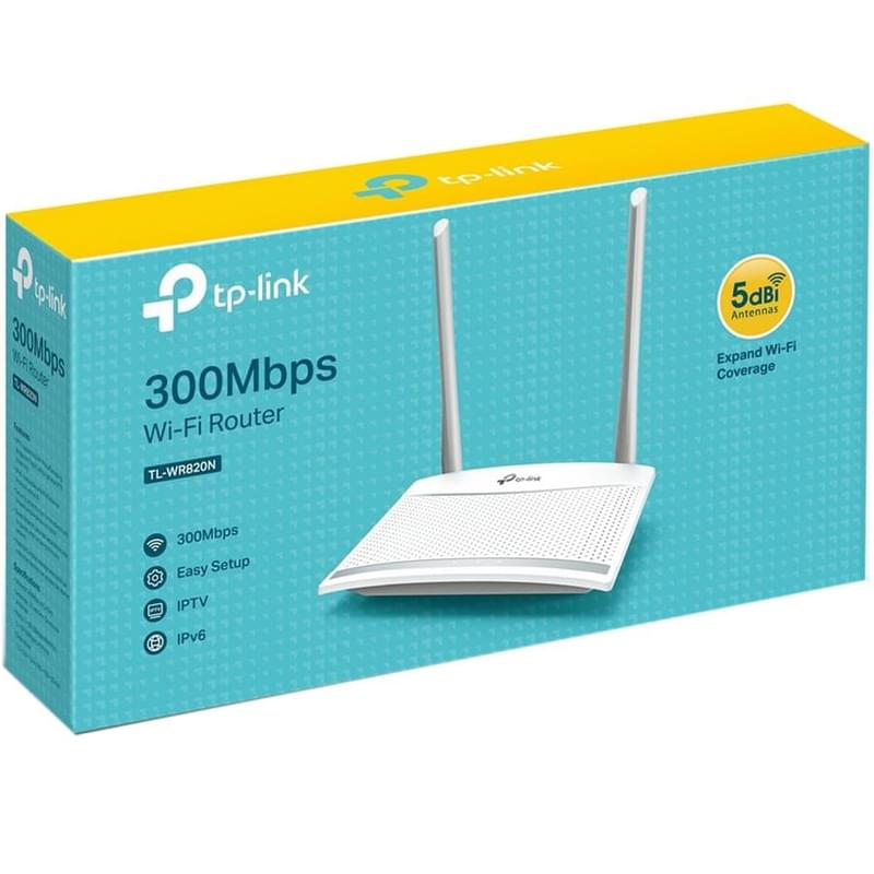 Беспроводной маршрутизатор, TP-Link TL-WR820N,  2 порта + Wi-Fi, 300 Mbps (TL-WR820N) - фото #3, Technodom.kz