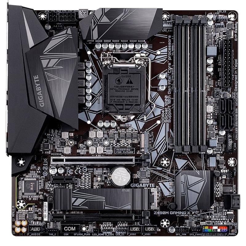 Материнская плата Gigabyte Z490M GAMING X LGA1200 4DDR4 PCI-E 2x16 1x1 (HDMI+DP) mATX - фото #0, Technodom.kz