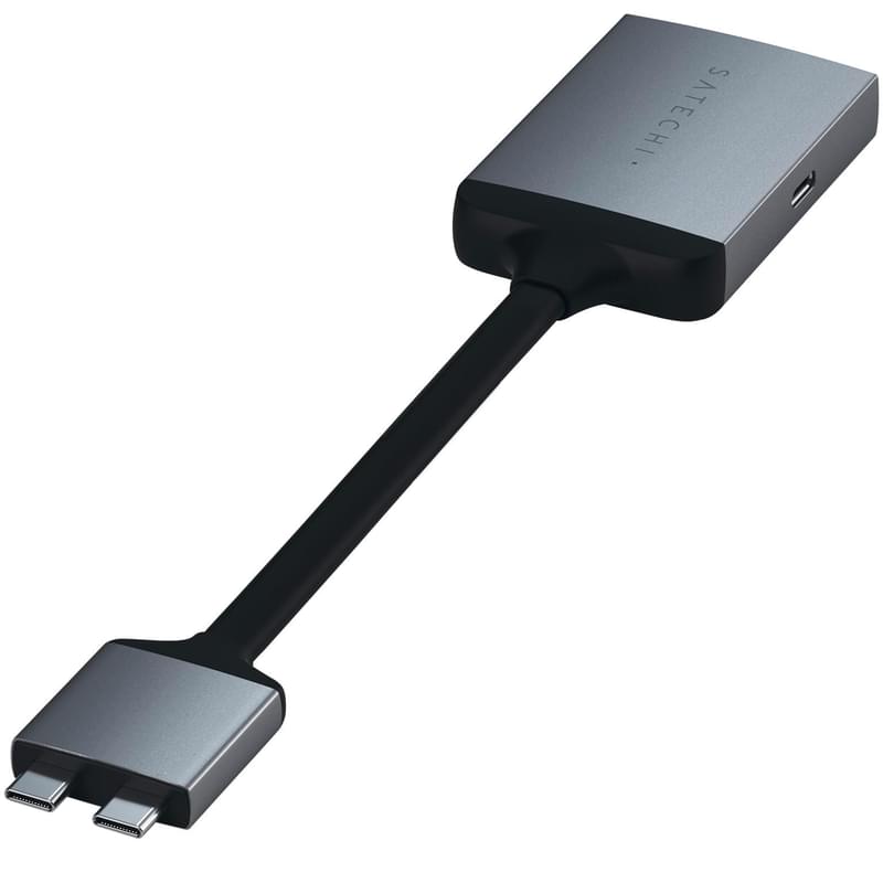 Адаптер Type-C Dual для Macbook, 1*Type-C PD (60W), 2*HDMI, Satechi, Серый (ST-TCDHAM) - фото #2, Technodom.kz