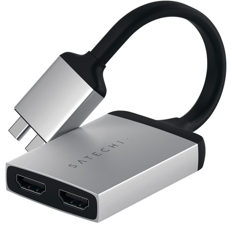 Адаптер Type-C Dual для Macbook, 1*Type-C PD (60W), 2*HDMI, Satechi, Серебро (ST-TCDHAS) - фото #0, Technodom.kz Адаптер Type-C Dual для Macbook, 1*Type-C PD (60W), 2*HDMI, Satechi, Серебро (ST-TCDHAS) - фото #0, Technodom.kz