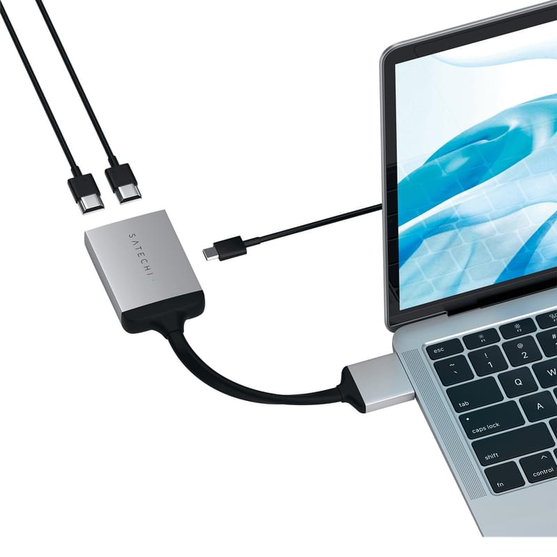 Адаптер Type-C Dual для Macbook, 1*Type-C PD (60W), 2*HDMI, Satechi, Серебро (ST-TCDHAS) - фото #9, Technodom.kz Адаптер Type-C Dual для Macbook, 1*Type-C PD (60W), 2*HDMI, Satechi, Серебро (ST-TCDHAS) - фото #9, Technodom.kz