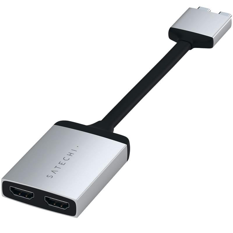 Адаптер Type-C Dual для Macbook, 1*Type-C PD (60W), 2*HDMI, Satechi, Серебро (ST-TCDHAS) - фото #4, Technodom.kz Адаптер Type-C Dual для Macbook, 1*Type-C PD (60W), 2*HDMI, Satechi, Серебро (ST-TCDHAS) - фото #4, Technodom.kz