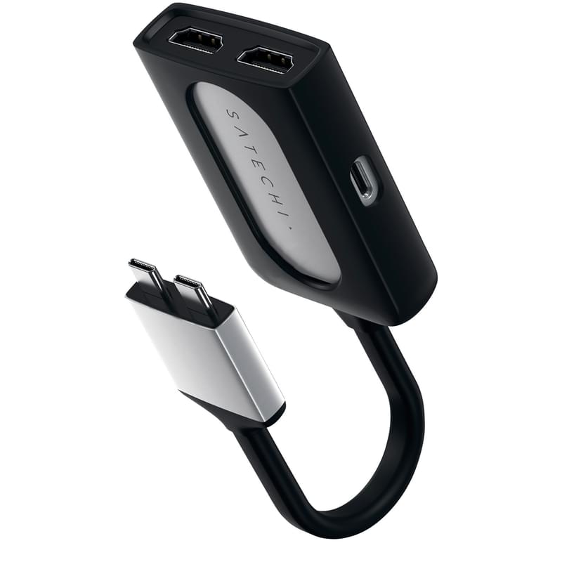 Адаптер Type-C Dual для Macbook, 1*Type-C PD (60W), 2*HDMI, Satechi, Серебро (ST-TCDHAS) - фото #7, Technodom.kz Адаптер Type-C Dual для Macbook, 1*Type-C PD (60W), 2*HDMI, Satechi, Серебро (ST-TCDHAS) - фото #7, Technodom.kz
