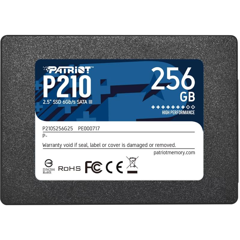 Ішкі SSD 2.5" 7мм 256GB Patriot SATA-III 3D TLC (P210S256G25) - фото #0, Technodom.kz
