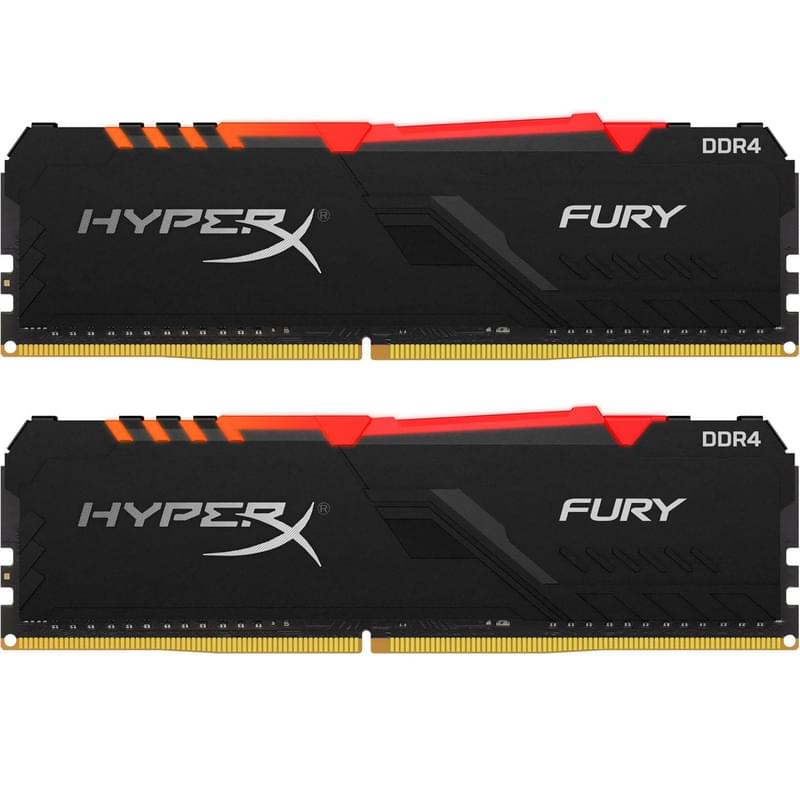 Оперативная память DDR4 DIMM 16GB(8GBx2)/3600MHz Kingston HyperX Fury RGB XMP (HX436C17FB3AK2/16) - фото #0, Technodom.kz