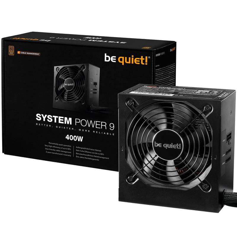 Блок питания 400W Bequiet! System Power 9 80 PLUS Bronze 20+4 pin, 1x4+4pin ATX (BN245) - фото #2, Technodom.kz