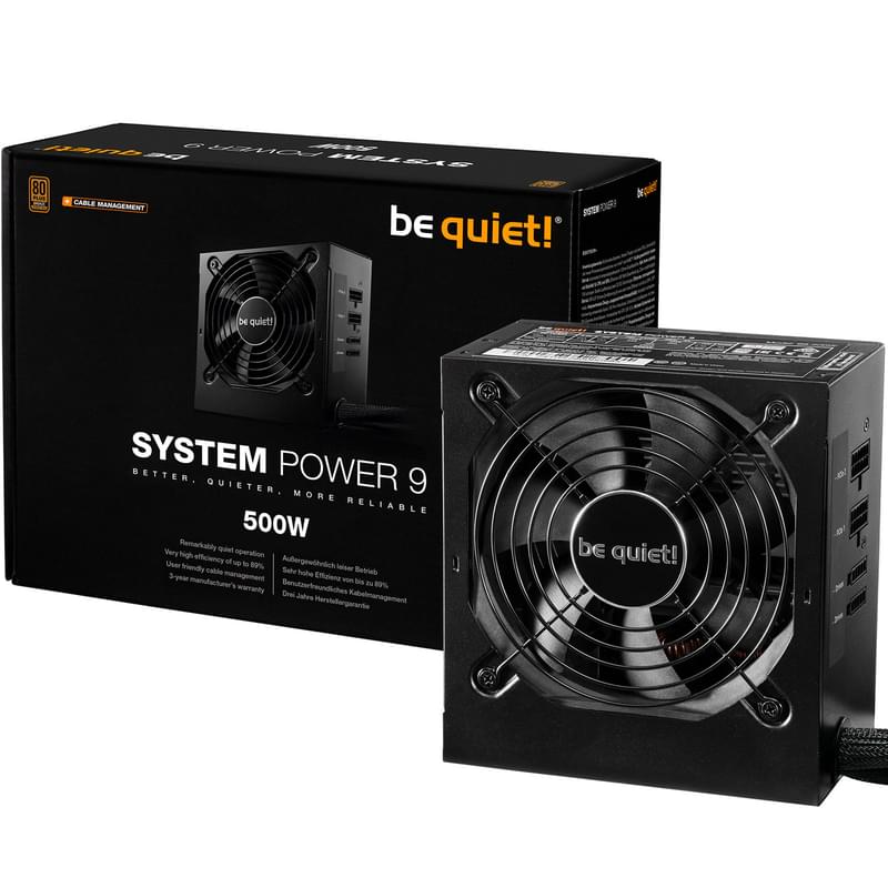 Блок питания 500W Bequiet! System Power 9 80 PLUS Bronze 20+4 pin, 1x4+4pin ATX (BN301) - фото #2, Technodom.kz