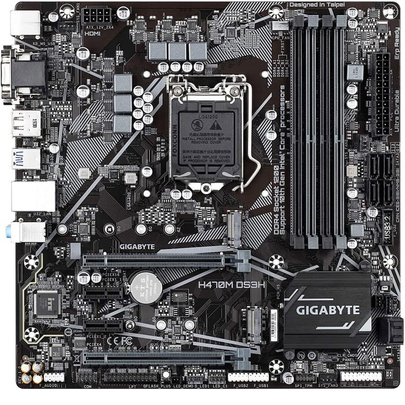 Материнская плата Gigabyte H470M DS3H LGA1200 4DDR4 PCI-E 2x16 2x1 (HDMI+DVI-D+VGA) mATX - фото #0, Technodom.kz Материнская плата Gigabyte H470M DS3H LGA1200 4DDR4 PCI-E 2x16 2x1 (HDMI+DVI-D+VGA) mATX - фото #0, Technodom.kz