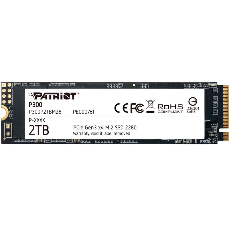 Внутренний SSD M.2 2TB Patriot P300 PCIe 3.0x4 NVMe 3D TLC (P300P2TBM28) - фото #0, Technodom.kz