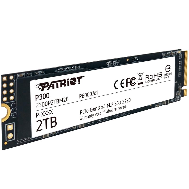 Внутренний SSD M.2 2TB Patriot P300 PCIe 3.0x4 NVMe 3D TLC (P300P2TBM28) - фото #1, Technodom.kz