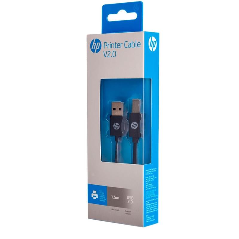 Кабель для принтера, HP, USB 2.0 A-B, 1,5м Черный (31014) - фото #2, Technodom.kz