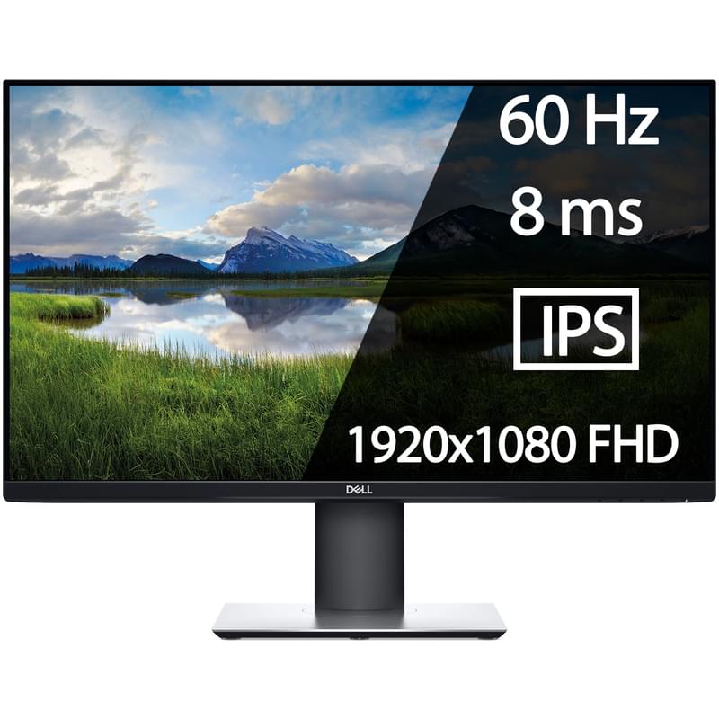 Монитор 27" Dell P2719H 1920x1080 16:9 IPS 60ГЦ (HDMI+DP+VGA) Black - фото #0, Technodom.kz