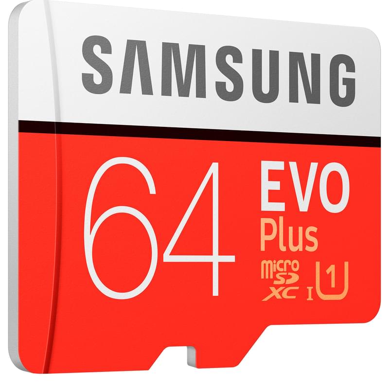 Карта памяти MicroSD 64GB Samsung Evo+, UHS-I 95MB/s, Class 10 + SD Adapter (MB-MC64HA/RU) - фото #1, Technodom.kz